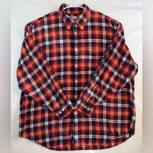 Brooks Brothers 346 Long Sleeve Plaid Flannel Cotton Button Shirt Men’s XXL EUC